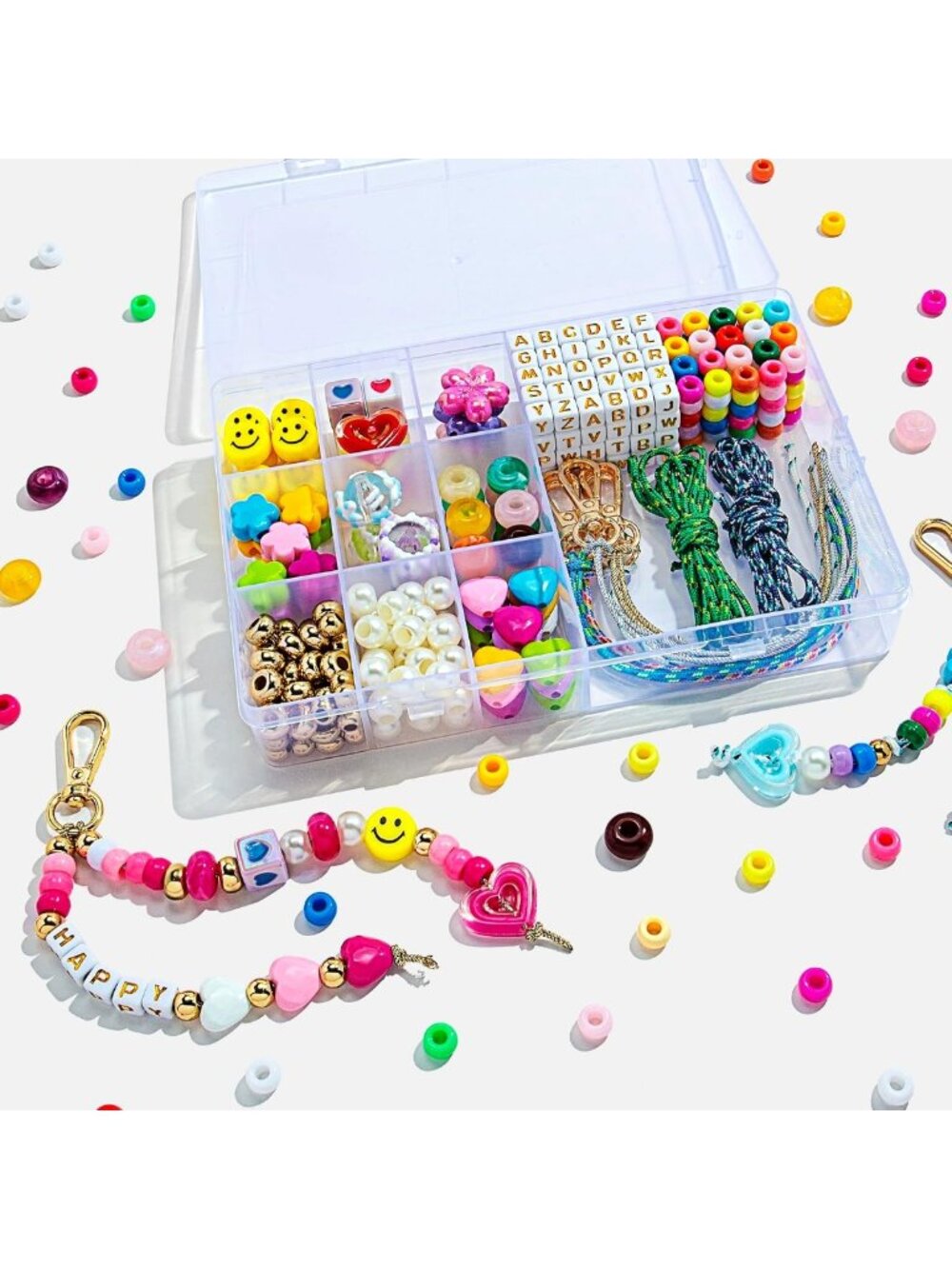 DIY Bag Charms & Keychain Making Kit - 421 Pcs Craft Supplies for Creative Fun